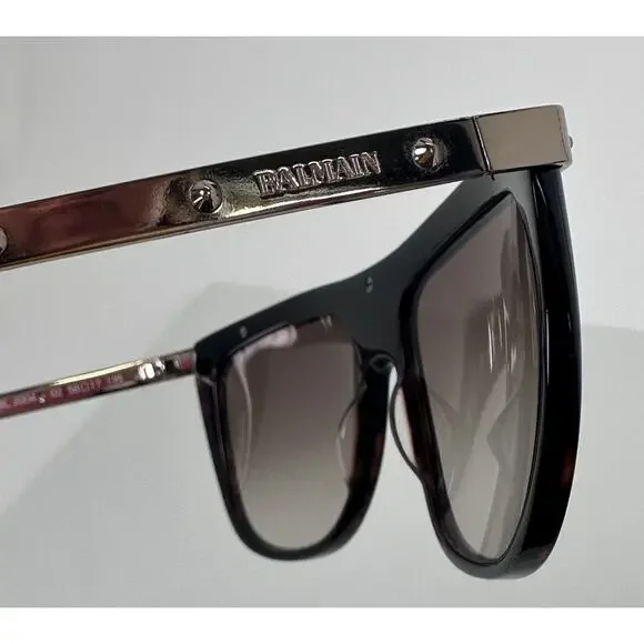 ⭐️ Balmain 02 Gold Tortoise Frame Brown Gradient Lenses 